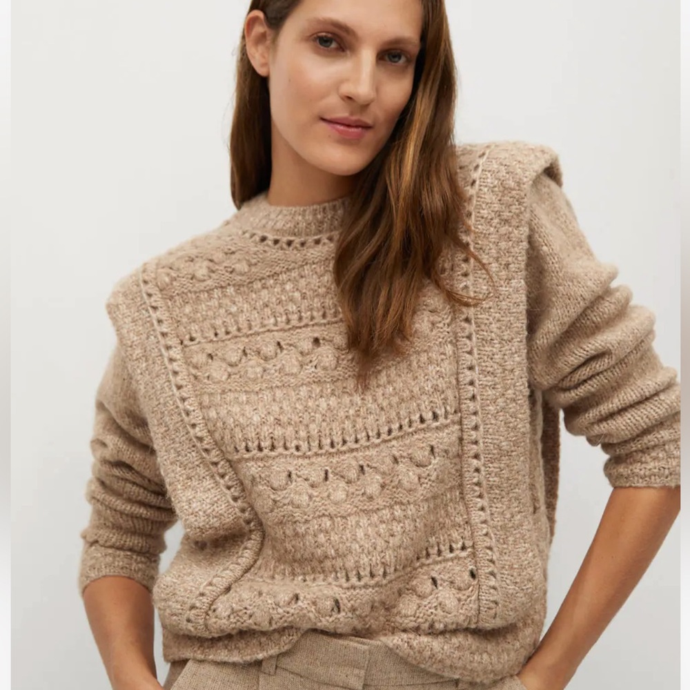 MANGO Women's Openwork Knit Sweater, wore once